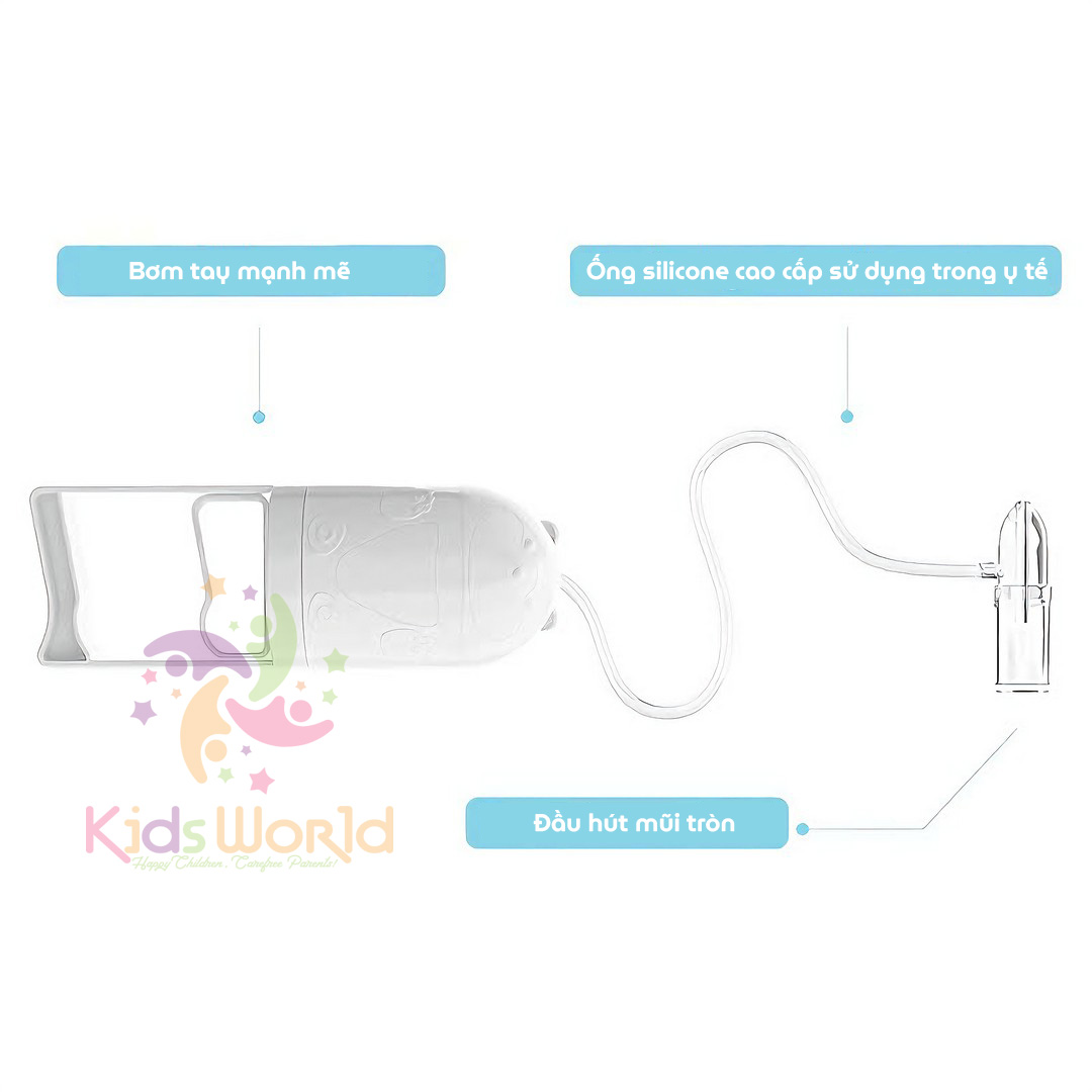 Mô tả Dụng cụ hút mũi, máy hút mũi cho bé sơ sinh và trẻ nhỏ kéo tay Nasal Aspirator Hello 05 lực hút mạnh - 6