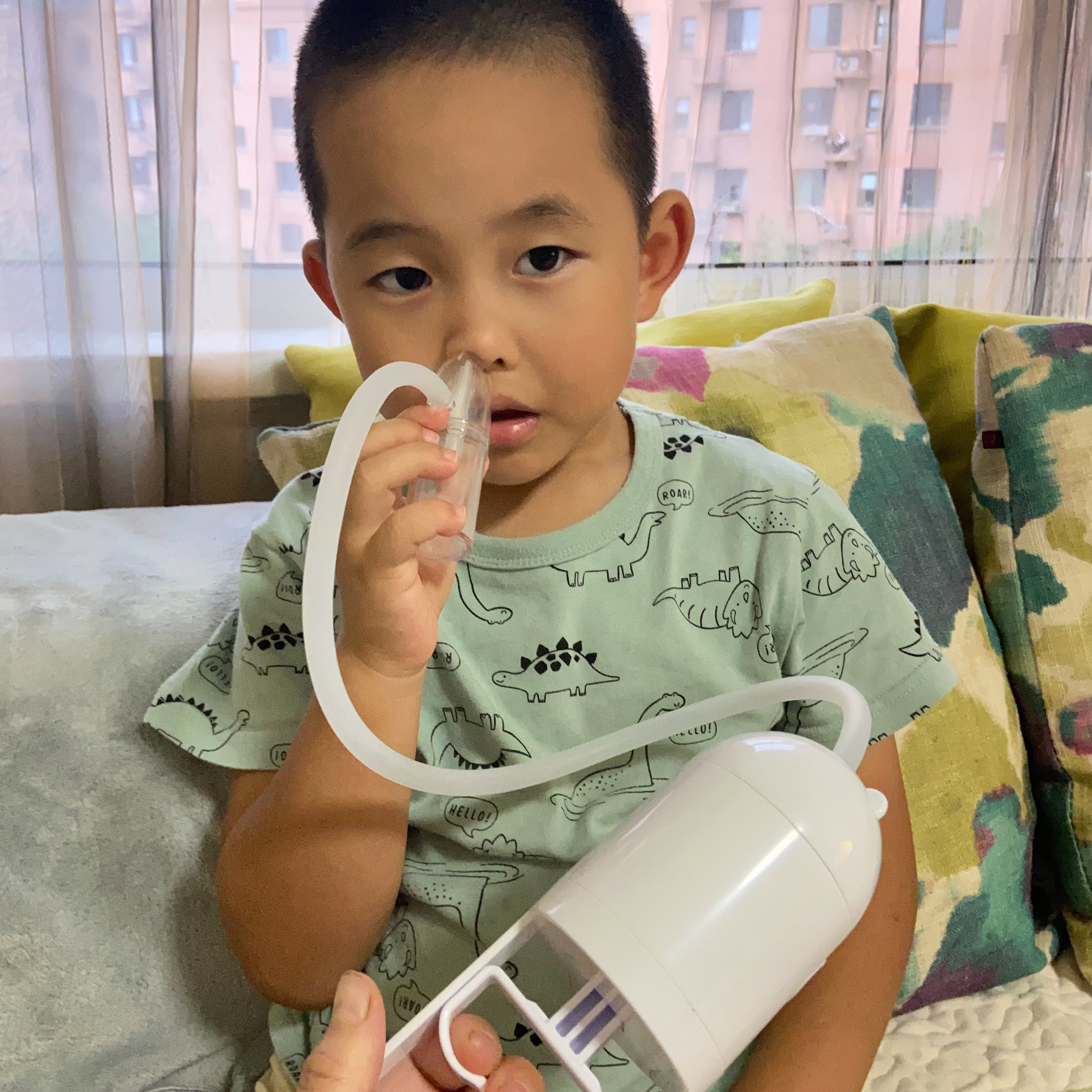 Mô tả Dụng cụ hút mũi, máy hút mũi cho bé sơ sinh và trẻ nhỏ kéo tay Nasal Aspirator Hello 05 lực hút mạnh - 10