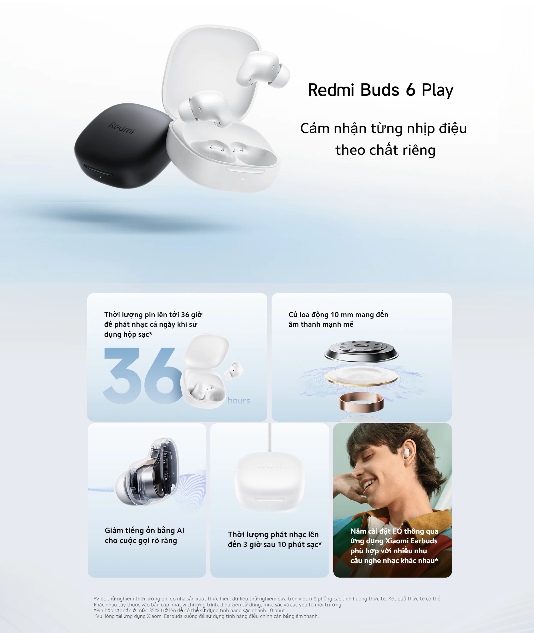 Mô tả Tai Nghe Bluetooth Xiaomi Redmi Buds 6 Play / Buds 6 Active / Buds 6 / Buds 5 / Buds 5 Pro -  BH 12 Tháng - 4