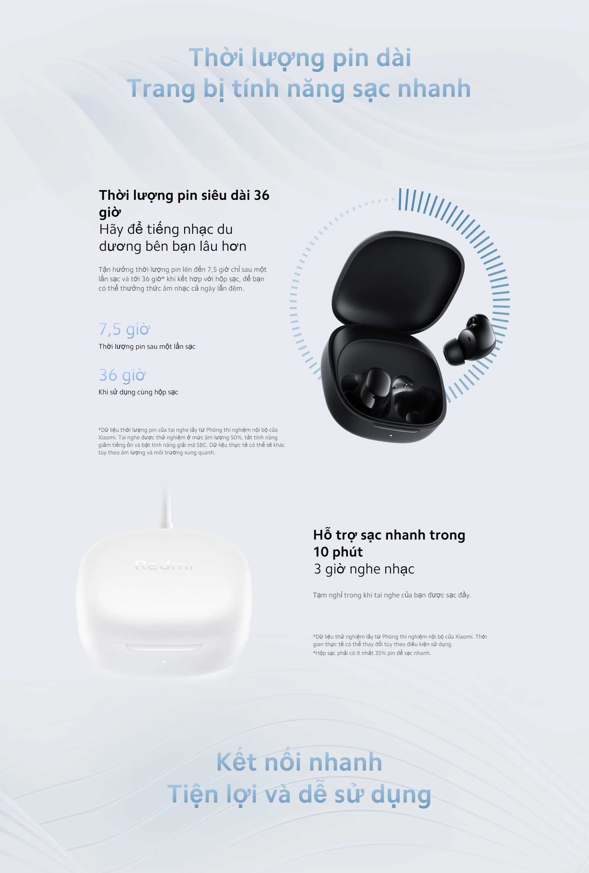 Mô tả Tai Nghe Bluetooth Xiaomi Redmi Buds 6 Play | Giảm Tiếng Ồn | Thời Lượng Pin 36h - Bảo Hành 12 Tháng (Không kèm sạc) - 5
