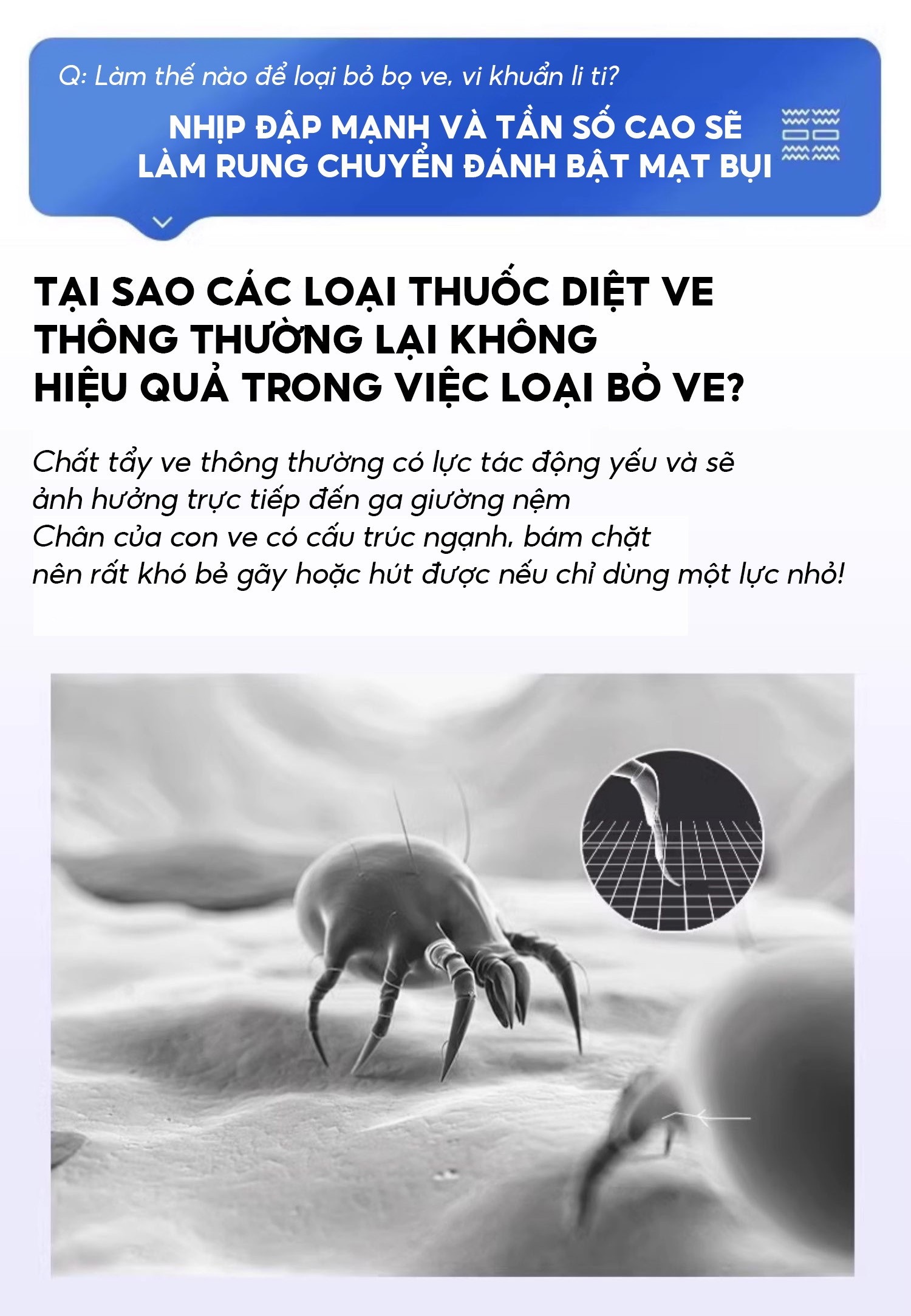 Mô tả Máy hút bụi giường nệm Aqua CMP105R 14,000Pa hút được tóc, hạt, bụi mịn, có tia UV, sấy nóng 56 độ - 8
