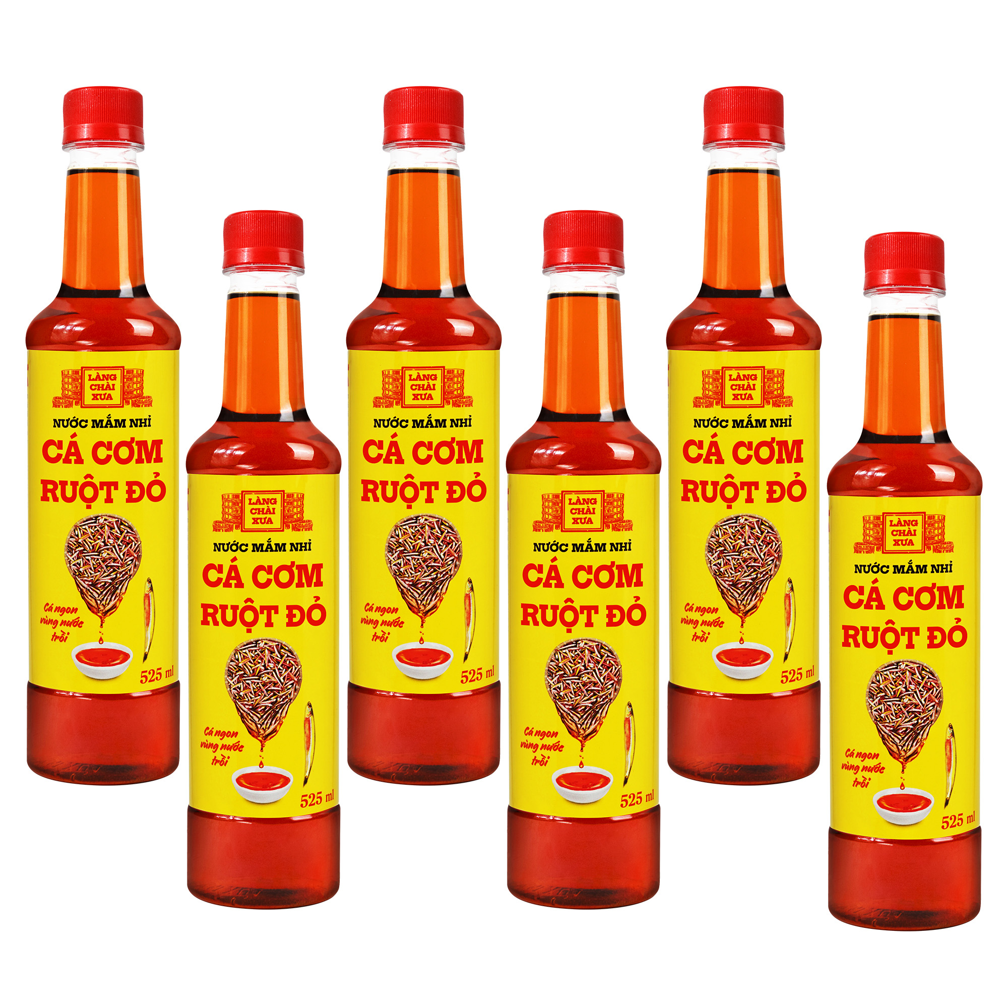 Mô tả Thùng 6 chai nước mắm nhỉ cá cơm ruột đỏ Làng Chài Xưa 525ml/chai cá ngon vùng nước trồi 300 năm truyền thống - 2