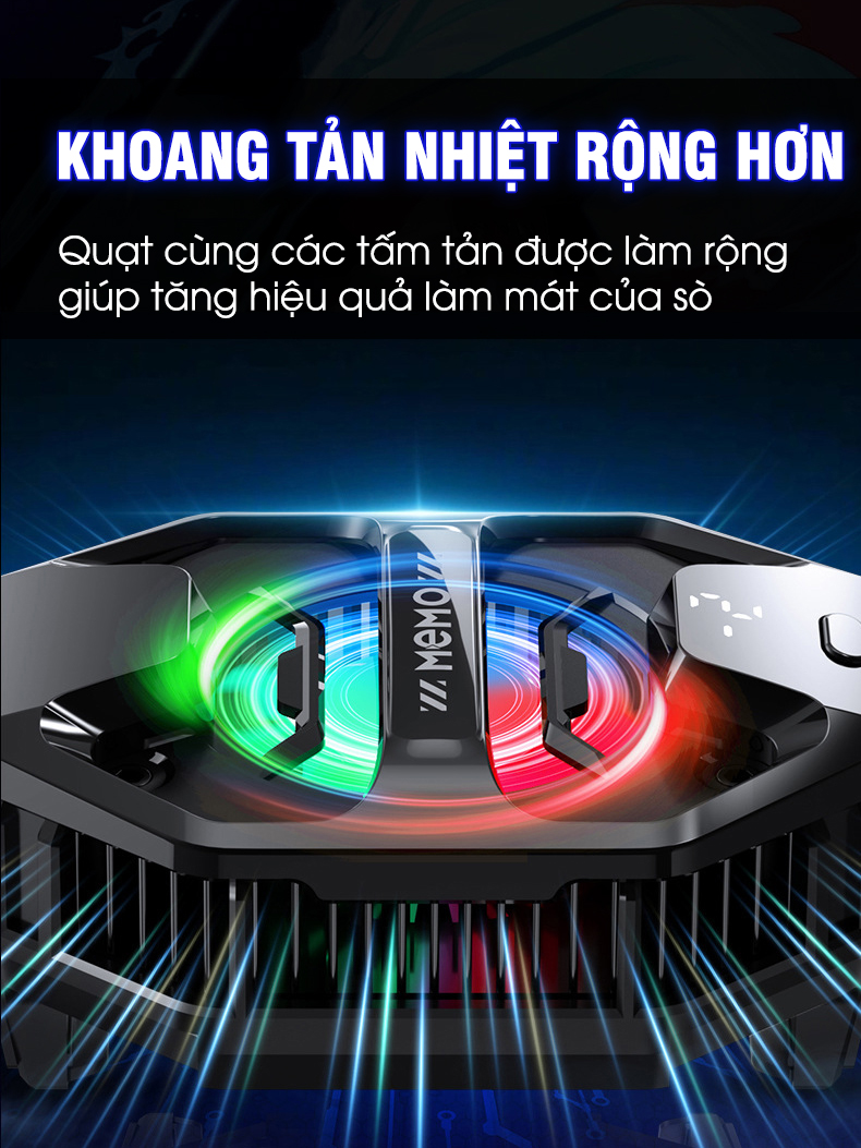 Mô tả Quạt tản nhiệt sò lạnh AI 3 chế độ MEMO DL20 làm mát sâu đóng đá tăng FPS chơi game mobile liên quân FF COD - 6