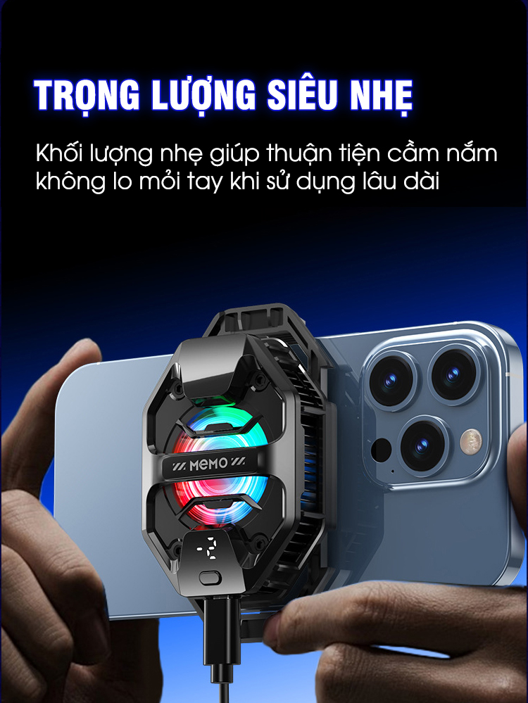 Mô tả Quạt tản nhiệt sò lạnh AI 3 chế độ MEMO DL20 làm mát sâu đóng đá tăng FPS chơi game mobile liên quân FF COD - 9