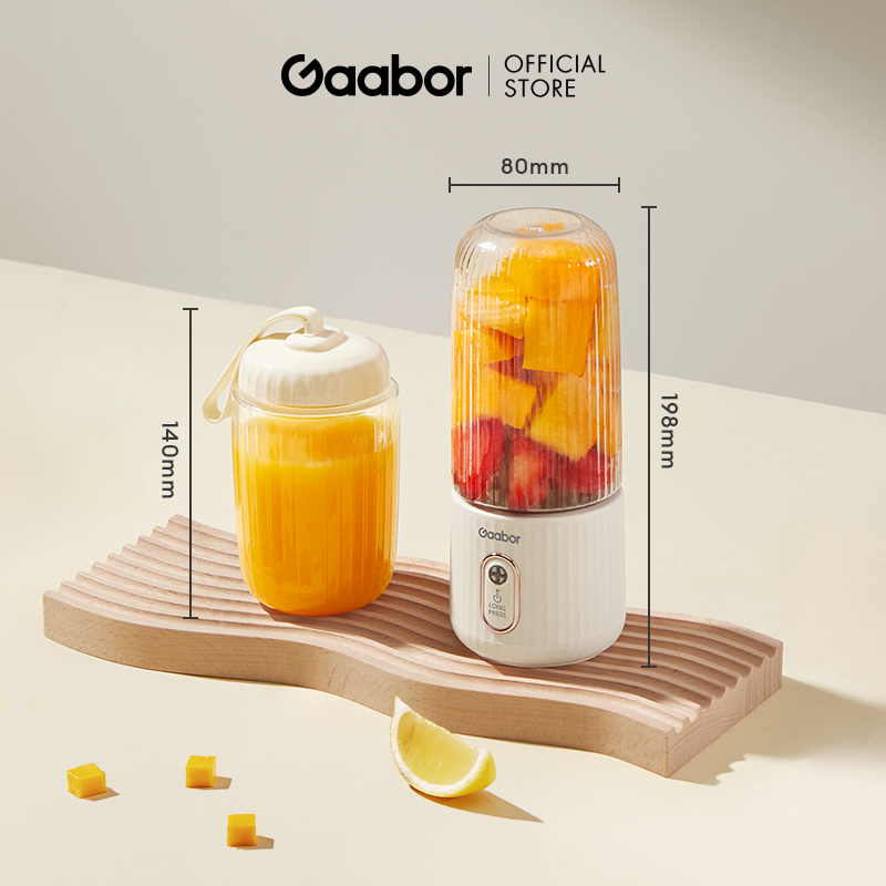 Mô tả Cốc xay sinh tố cầm tay kèm ly đôi 350ml + 280ml pin sạc cổng USB nhỏ gọn Gaabor FP03T-WH01A - 6