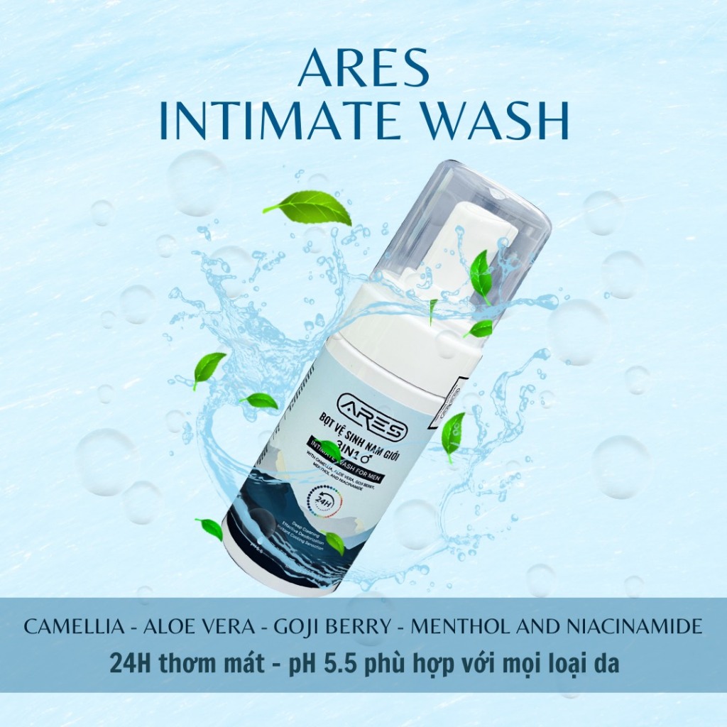 Mô tả Dung dịch vệ sinh nam giới Ares 3in1 Bọt vệ sinh nam giới Dung dịch tạo bọt tinh chất bạc hà 100ml - 3