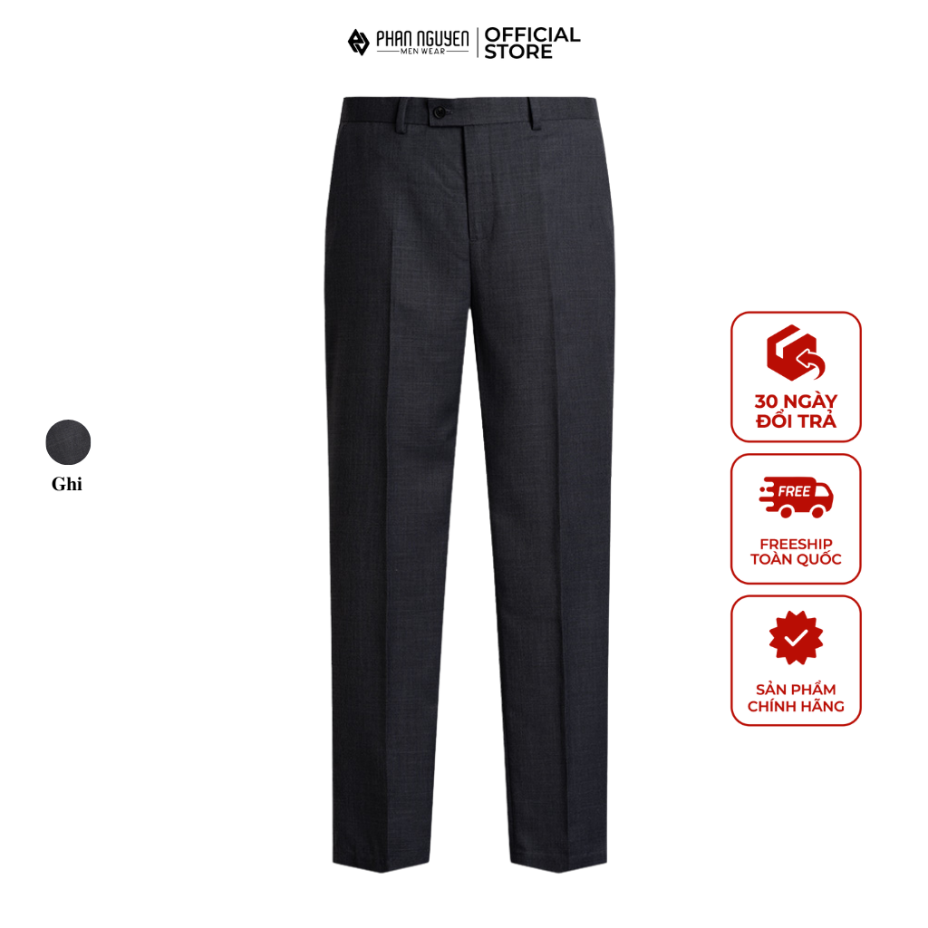 Mô tả Quần âu nam Phan Nguyễn, chất liệu tetron cao cấp, mềm mại, bền chắc, form slim fit QVL.819 - 1