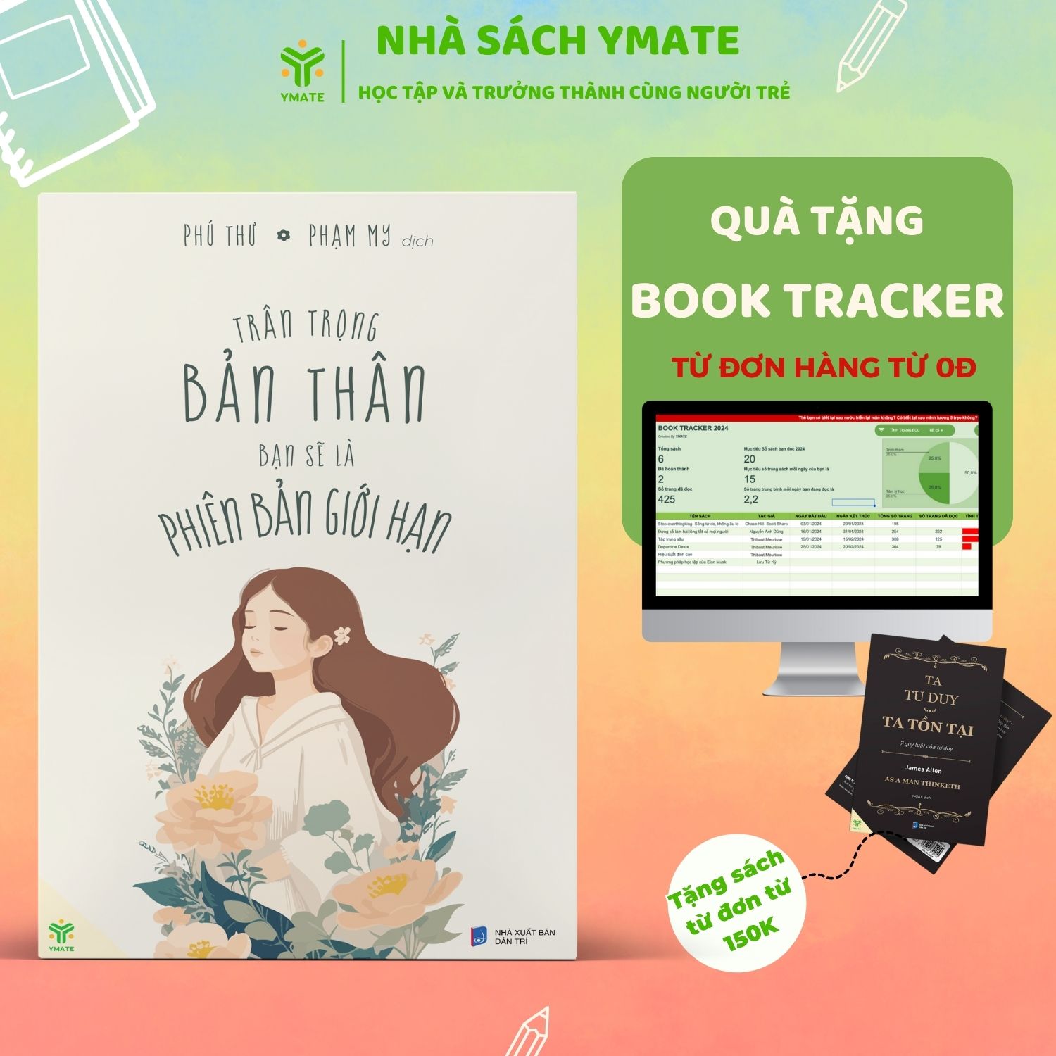 Mô tả - Stop Overthinking + Trân Trọng Bản Thân + Chiến Thắng Bản Thân Là Chiến Thắng Hiển Hách Nhất - YMATE - 2