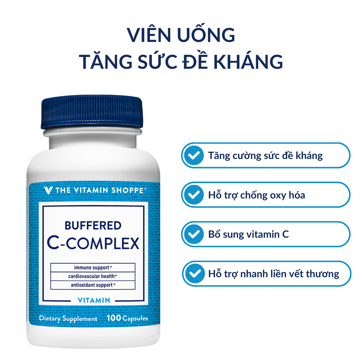Mô tả Viên uống tăng sức đề kháng THE VITAMIN SHOPPE Buffered C-Complex 100 viên - 1