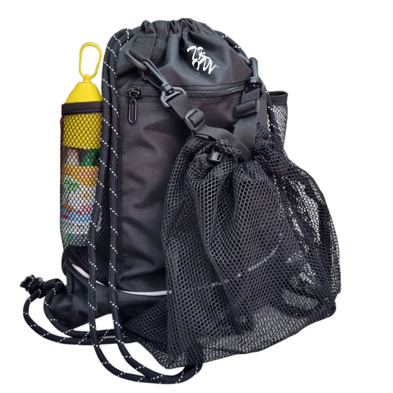 Mô tả Balo dây rút thể thao có ngăn lưới đựng bóng rổ, bóng đá TROY Sport, vải bố PVC chống thấm - 2