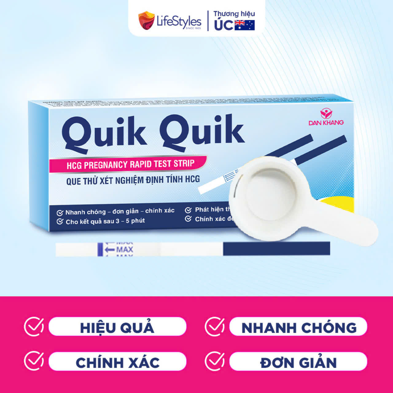 Mô tả Que thử thai phát hiện thai sớm sau 7 ngày chính xác Quik Quik - 1
