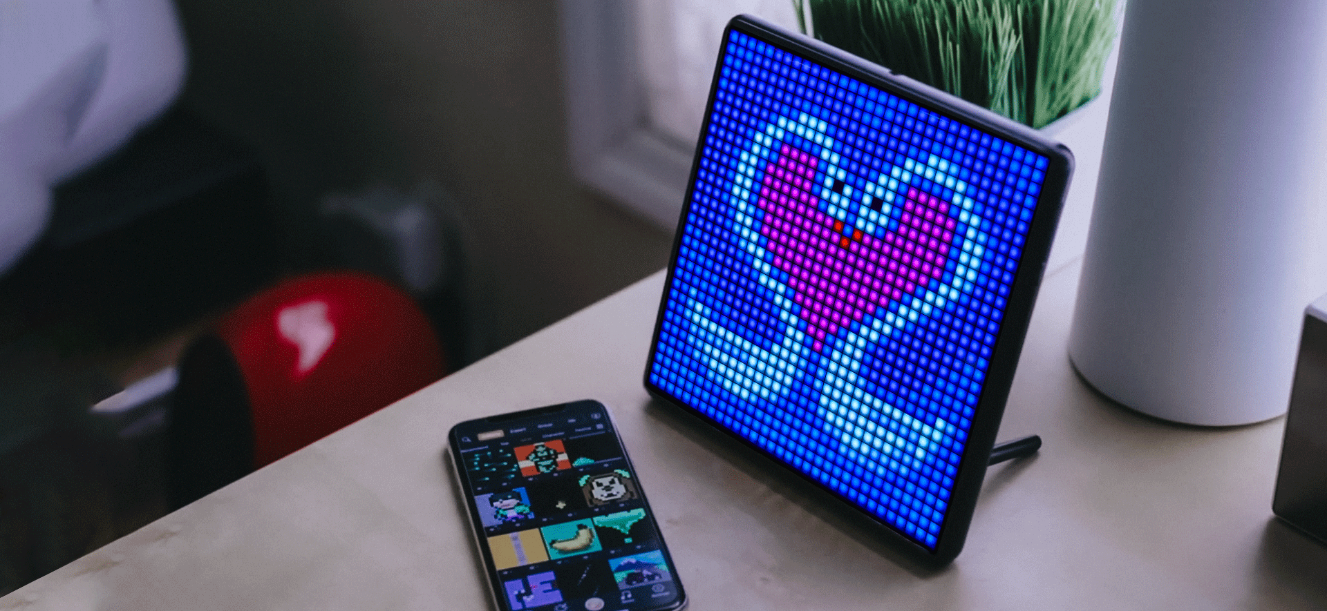 Mô tả Màn hình Led trang trí Divoom Pixoo Max 32x32, bảng đèn Led kết nối APP + bluetooth hẹn giờ, đếm giờ, nháy theo nhạc - 2