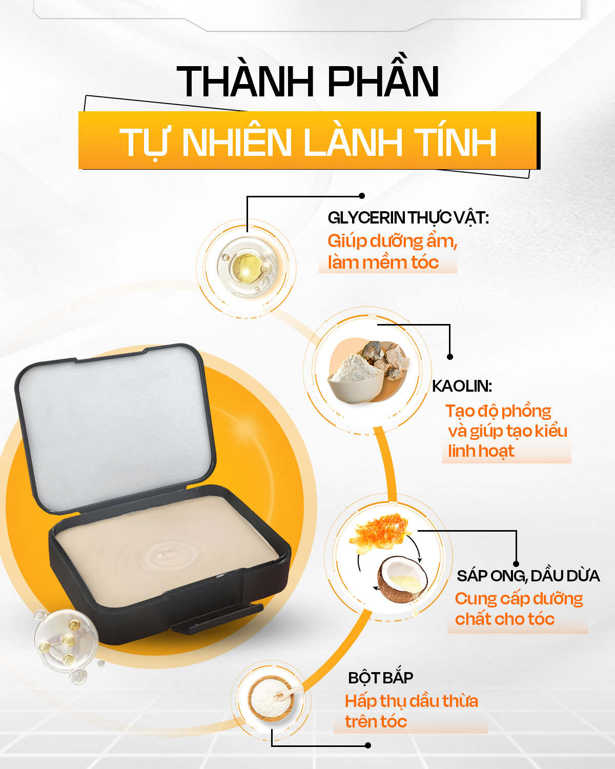 Mô tả Sáp vuốt tóc Rhys Man, sáp dưỡng Clay tạo kiểu RHYS UNIQUE giữ nếp suốt 12h - 2