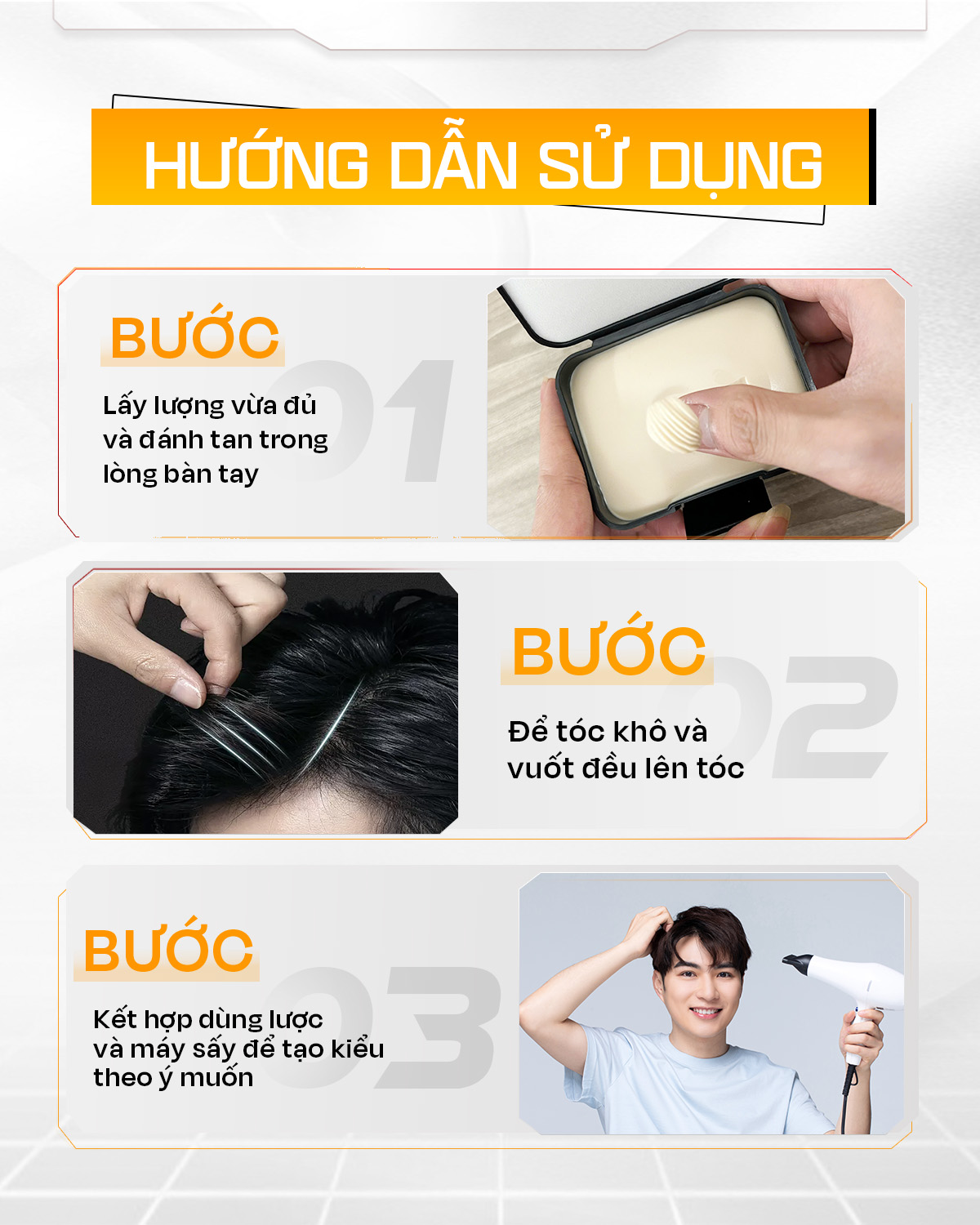 Mô tả Sáp vuốt tóc Rhys Man, sáp dưỡng Clay tạo kiểu RHYS UNIQUE giữ nếp suốt 12h - 3