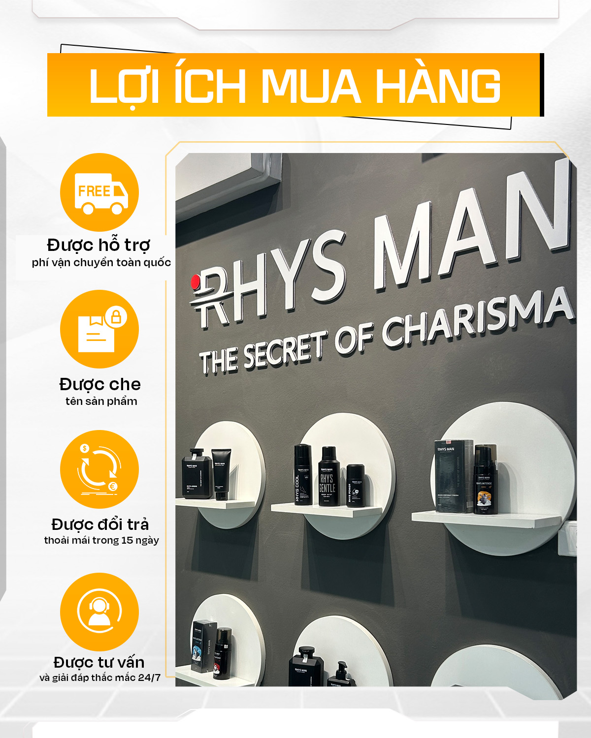 Mô tả Sáp vuốt tóc Rhys Man, sáp dưỡng Clay tạo kiểu RHYS UNIQUE giữ nếp suốt 12h - 6