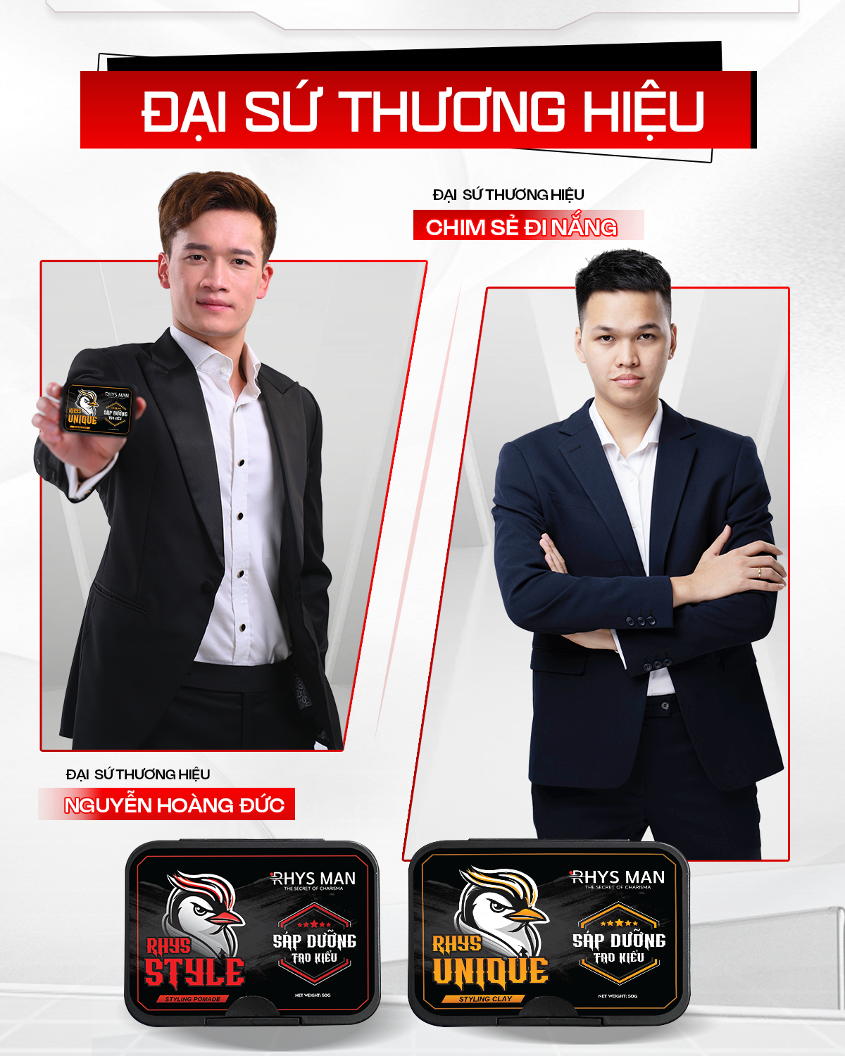 Mô tả Sáp vuốt tóc Rhys Man, sáp dưỡng Pomade tạo kiểu RHYS STYLE giữ nếp suốt 12h - 1
