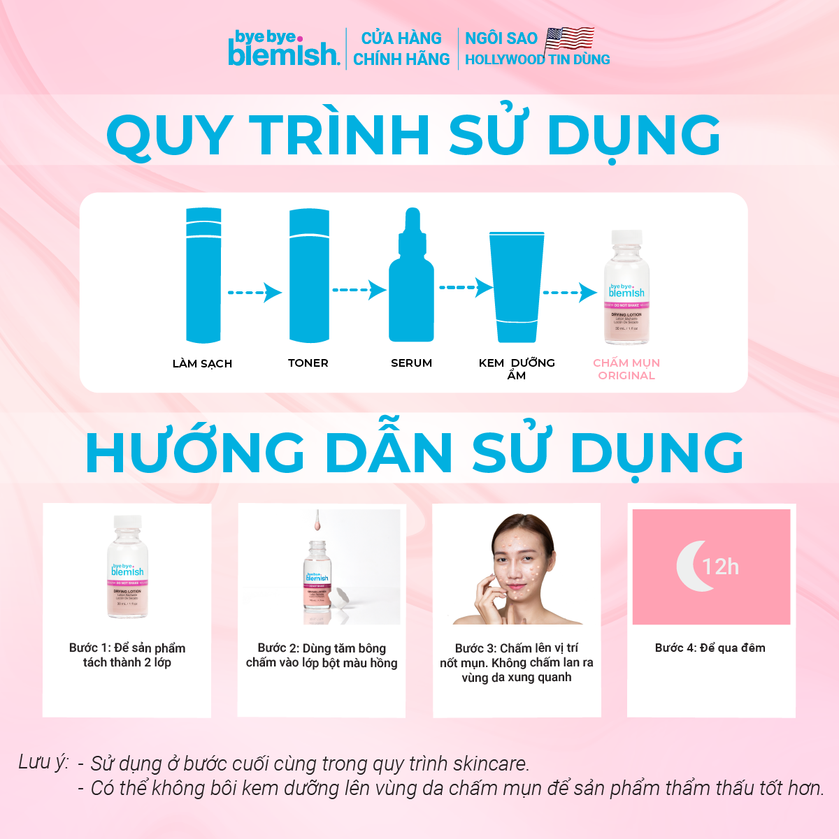 Mô tả Chấm Mụn 2 Lớp Giảm Mụn Nhanh Sau 1 Đêm Bye Bye Blemish Drying Lotion 30ml Cho Tất Cả Loại Mụn - 6