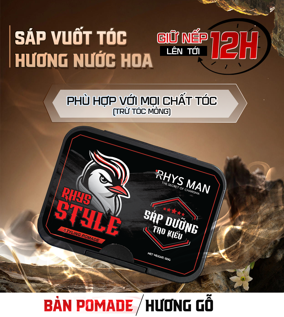 Sáp tạo kiểu tóc nam Rhys Man