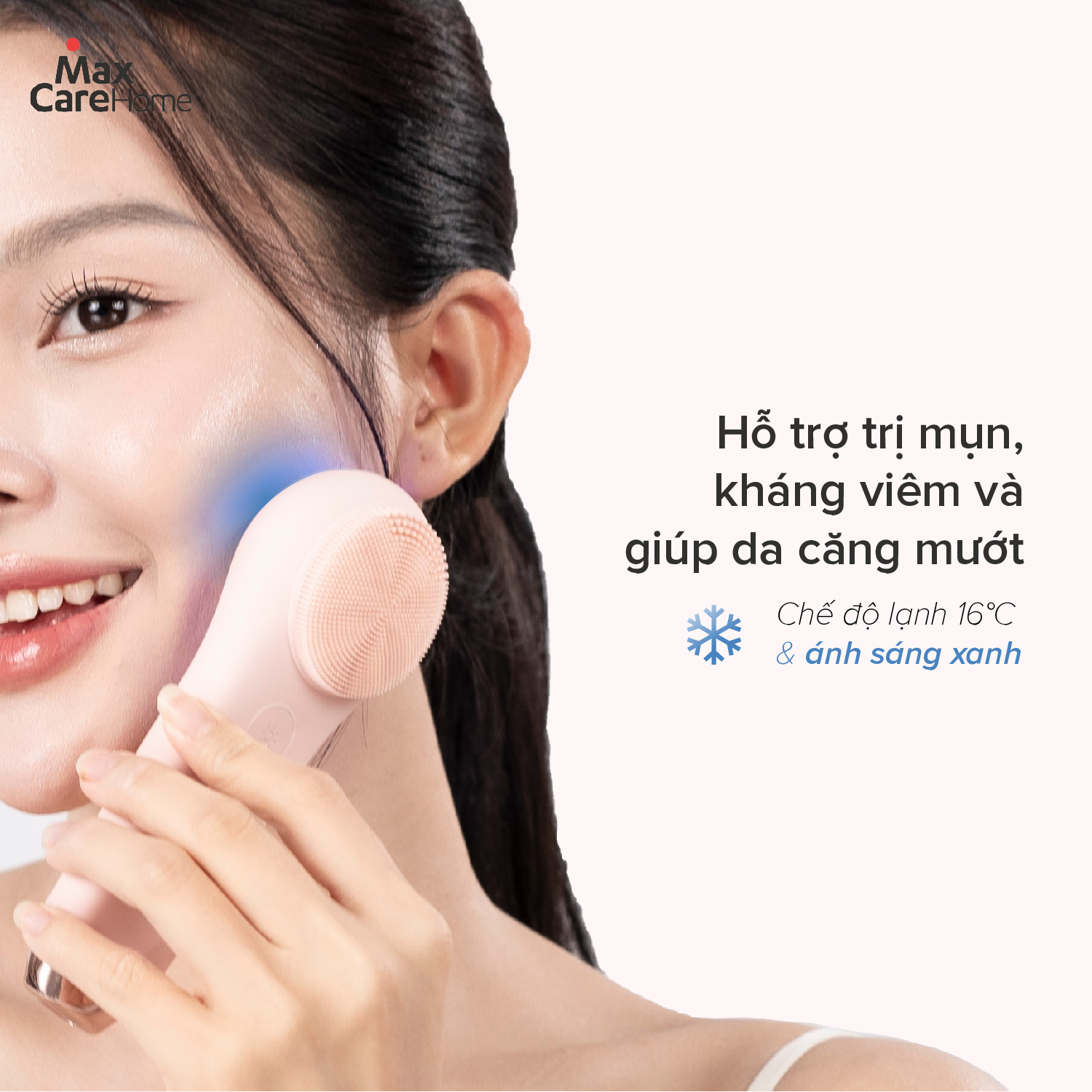 Mô tả Máy Rửa Mặt Tích Hợp ĐẨY TINH CHẤT Multi-Task Maxcare ULTRA V1 Công Nghệ Ánh Sáng Đỏ/Xanh & Máy Rửa Mặt App Max999Pro - 4
