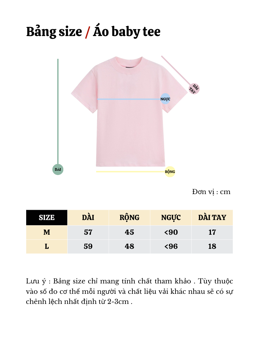 Mô tả Áo baby tee trơn basic cổ tròn nhiều màu TiQi Jeans chất cotton co giãn 2 chiều AB-01 - 1
