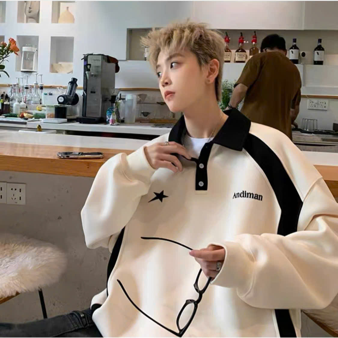 Áo SWEATER POLO ANDIMAN NAD Unisex chất cotton tổ ong Dáng Rộng Nam Nữ ...