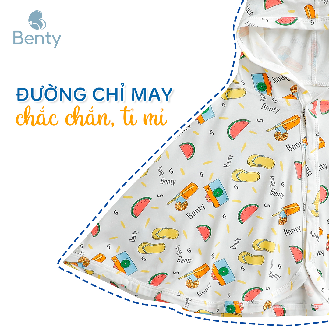 Mô tả Áo choàng BENTY họa tiết chống nắng đáng yêu cho bé trai, bé gái từ 7-22Kg chất liệu cotton cao cấp - 3