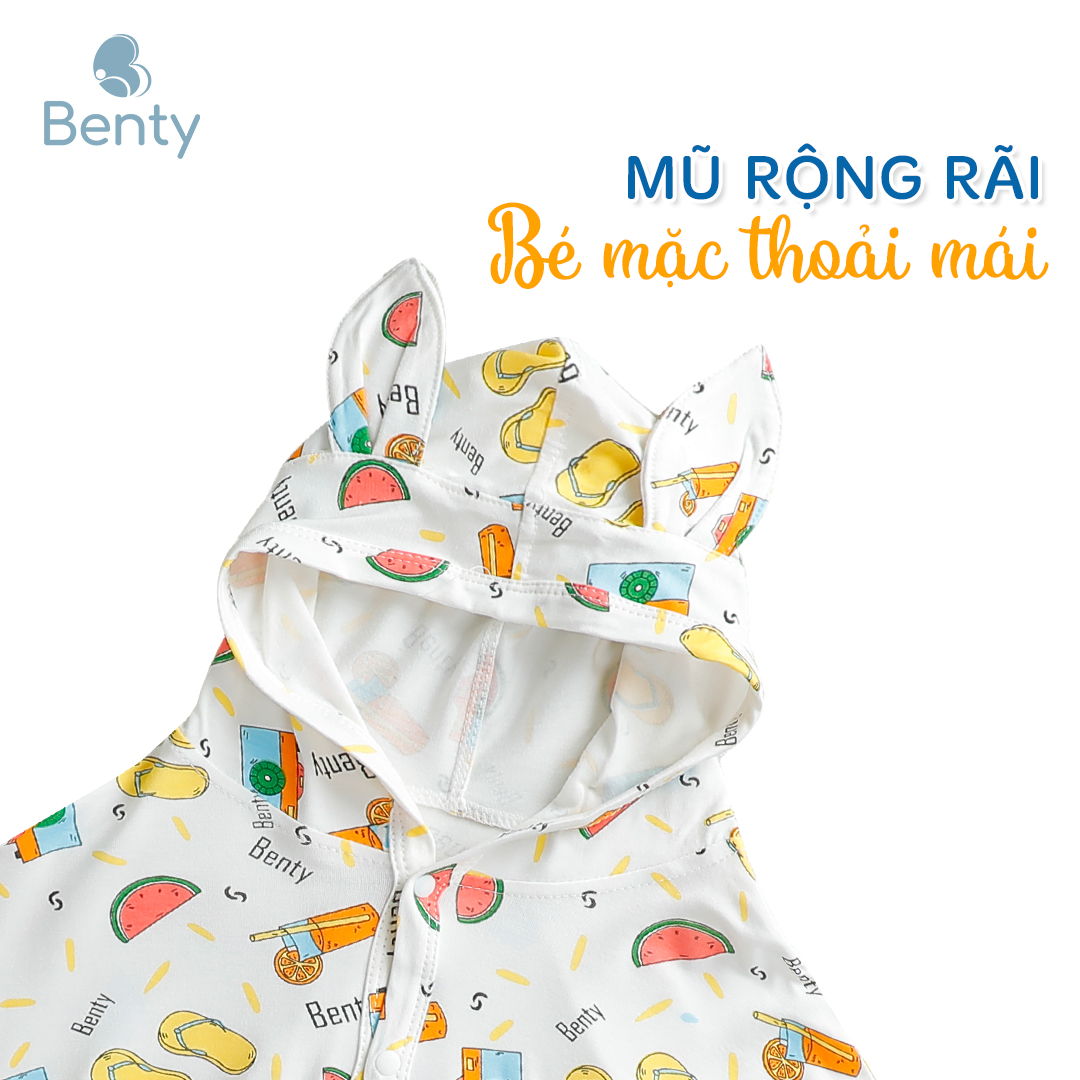 Mô tả Áo choàng BENTY họa tiết chống nắng đáng yêu cho bé trai, bé gái từ 7-22Kg chất liệu cotton cao cấp - 6