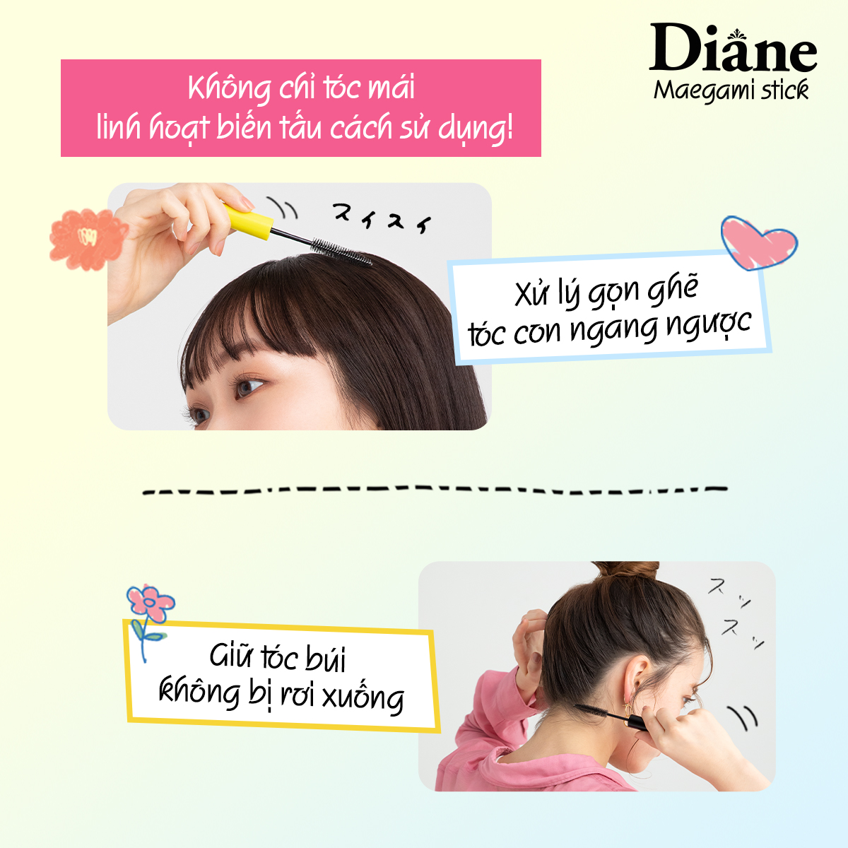 Mô tả Mascara chuốt tóc giữ nếp mềm mượt tự nhiên tạo kiểu tóc Diane Maegami Stick Natural 10ml - 1