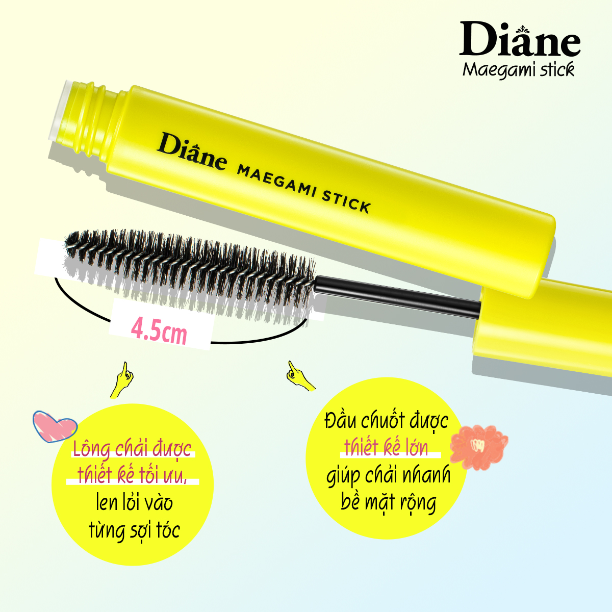 Mô tả Mascara chuốt tóc giữ nếp mềm mượt tự nhiên tạo kiểu tóc Diane Maegami Stick Natural 10ml - 7