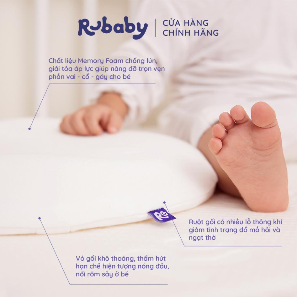 Mô tả Gối Em Bé (0-4 tuổi) Rubaby,  Chất Liệu Memory Foam Êm Ái, Thiết Kế Nâng Đỡ Phần Cổ Vai Gáy Cho Bé - 2