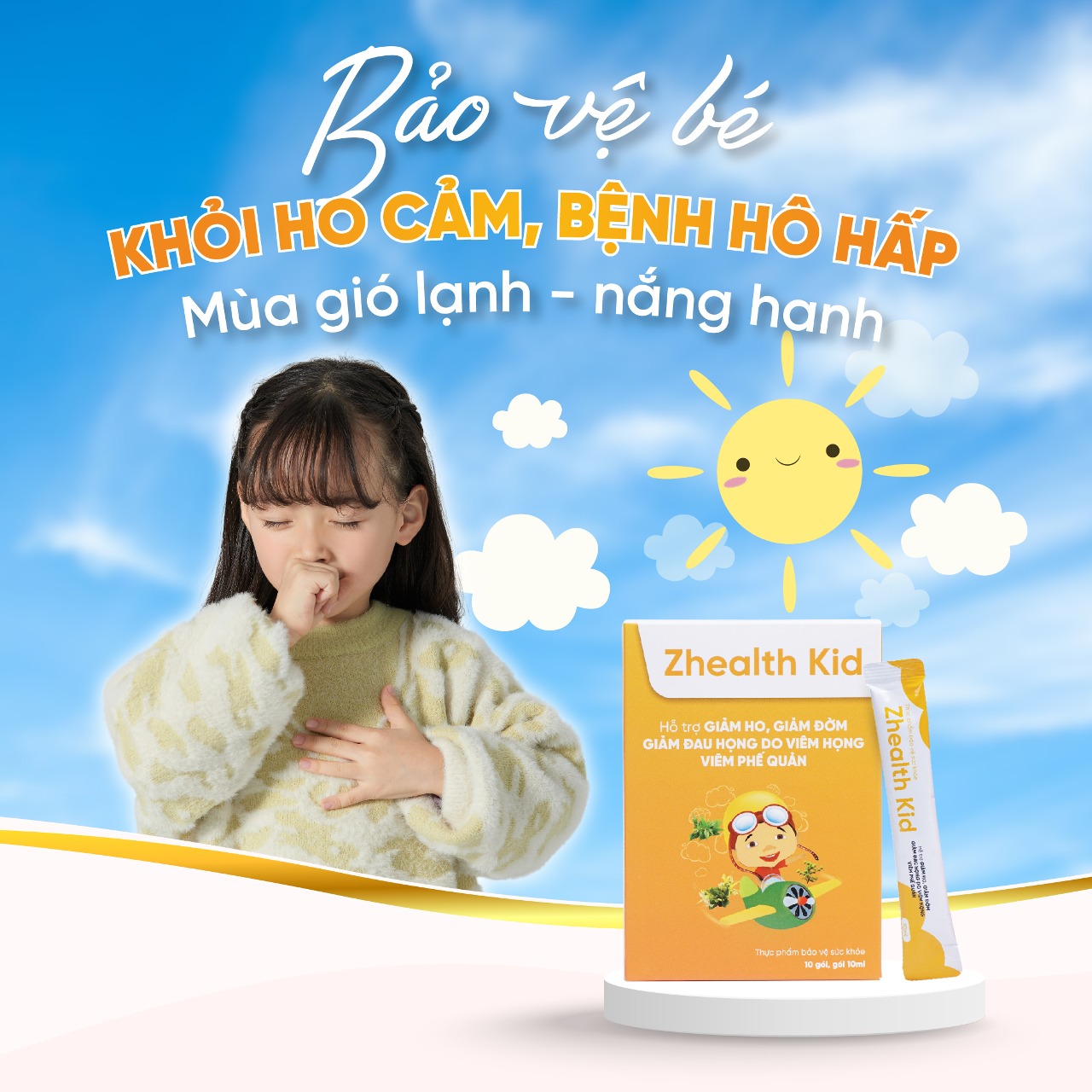 Mô tả Siro ho cho bé Zhealth Kid tăng đề kháng, giảm ho cảm, tiêu đờm, bổ phế, Growgreen AZ(10 gói x 10ml) - 1