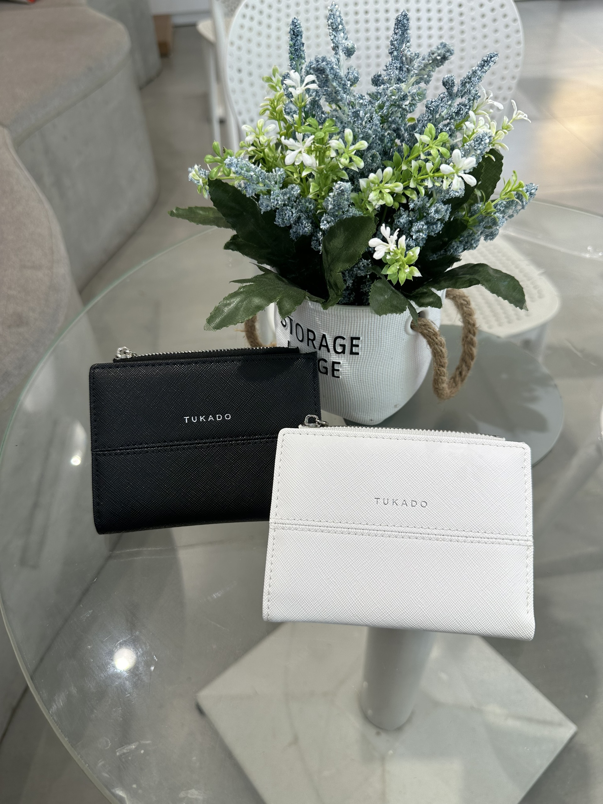Mô tả Ví Nữ Mini Cầm Tay 2 Ngăn TUKADO Full Box Đựng Tiền Tiện Dụng Chất Da Xước Siêu Đẹp TK10 - TUKADO - 12