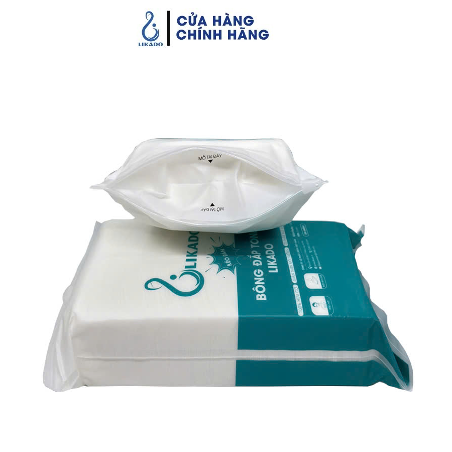 Mô tả Bông đắp toner lotion mask kéo dãn Likado túi 300 miếng cotton mềm (1 túi) - 1