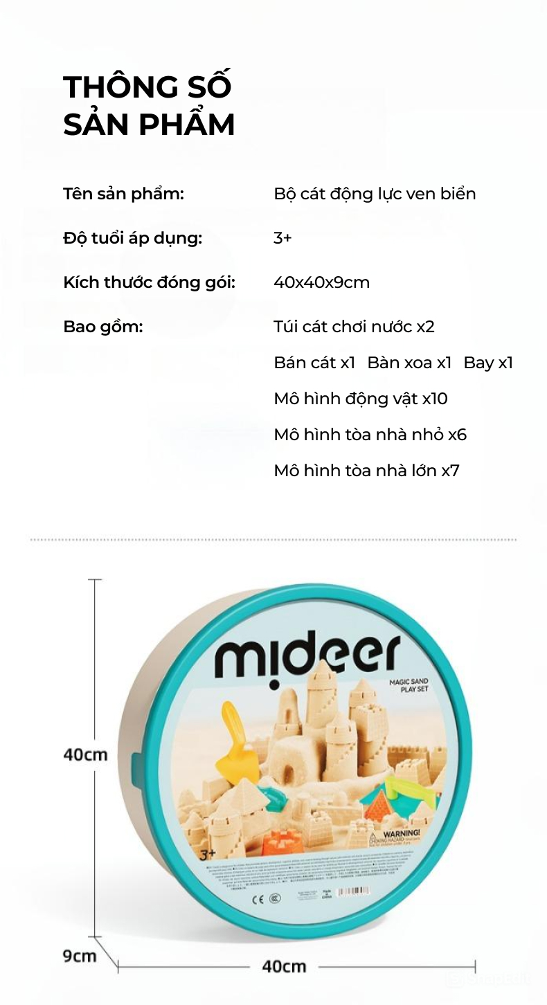 Cát nặn cho bé Mideer