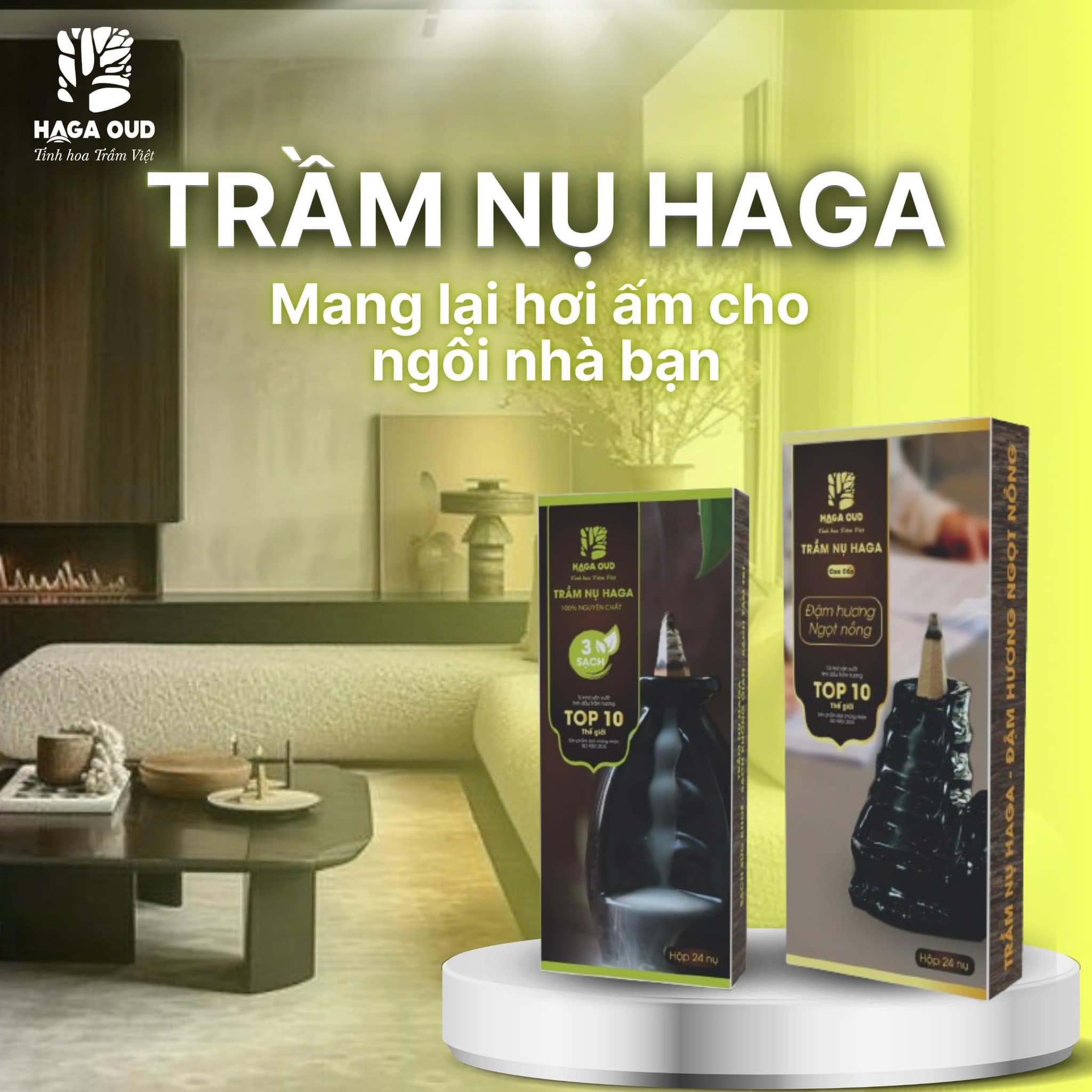 Mô tả NHANG TRẦM NỤ HAGA NGỌT ĐẬM, THÍCH HỢP BIẾU TẶNG, LỄ PHẬT, THỜI GIAN CHÁY LÊN ĐẾN 30’- 24 NỤ - 1