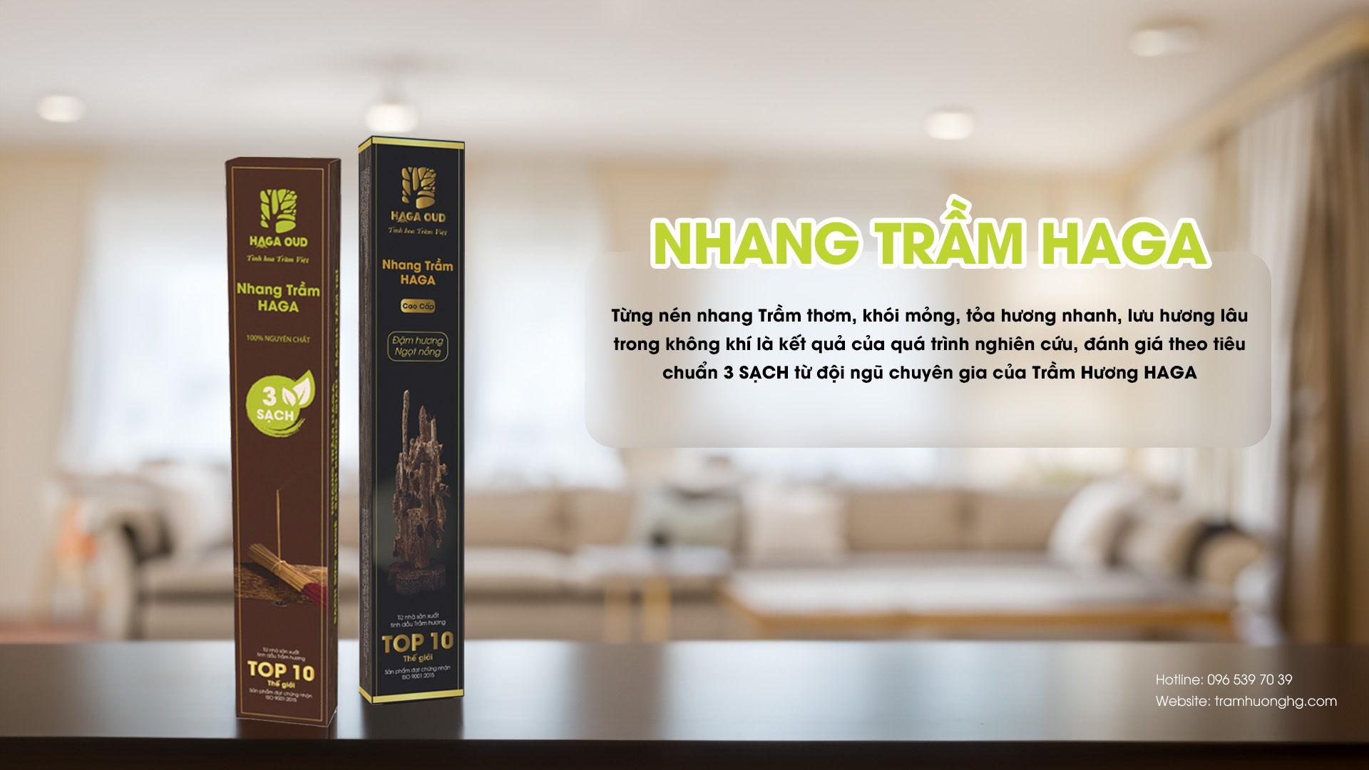Mô tả Nhang trầm Haga cao cấp, Thơm trầm đậm ngọt, Mùi hương cao quý, An toàn sức khỏe, 50 cây/5 cây - 30cm/40cm - 5