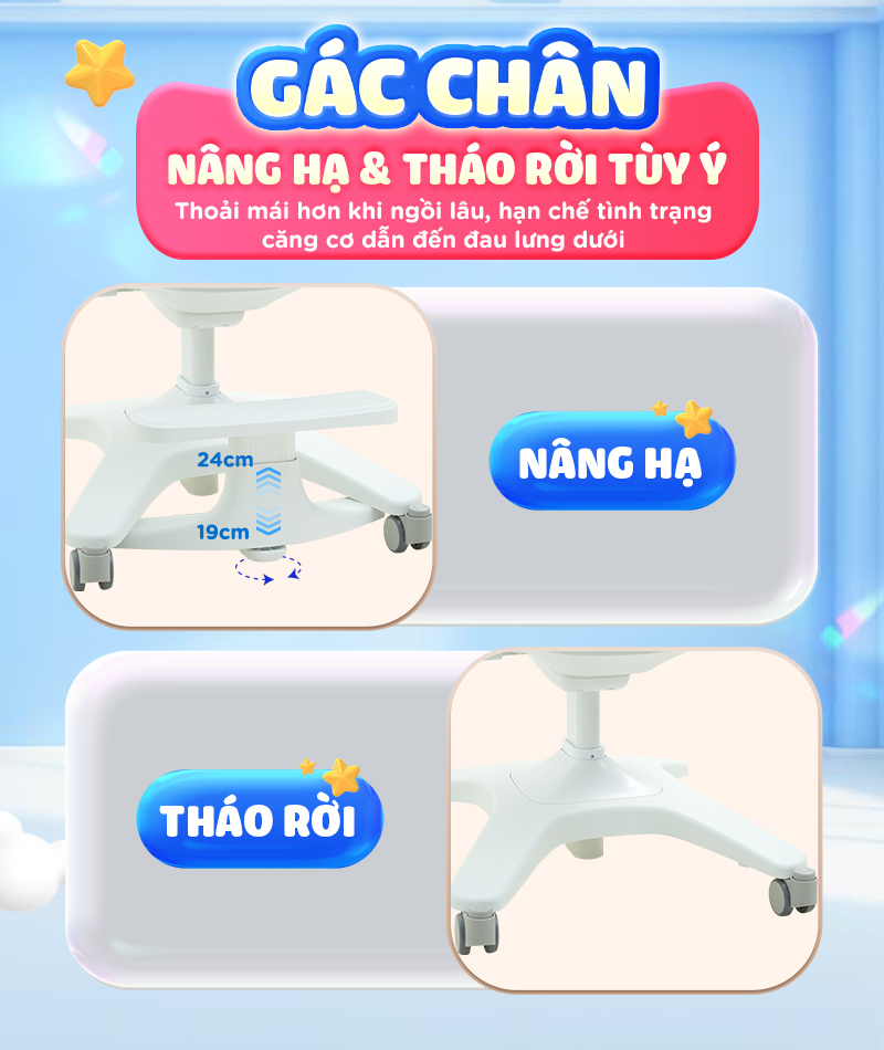 Mô tả Ghế ngồi học chống gù, đúng tư thế cho bé Chilux A22, bảo vệ cột sống, tăng độ tập trung cho bé - 8