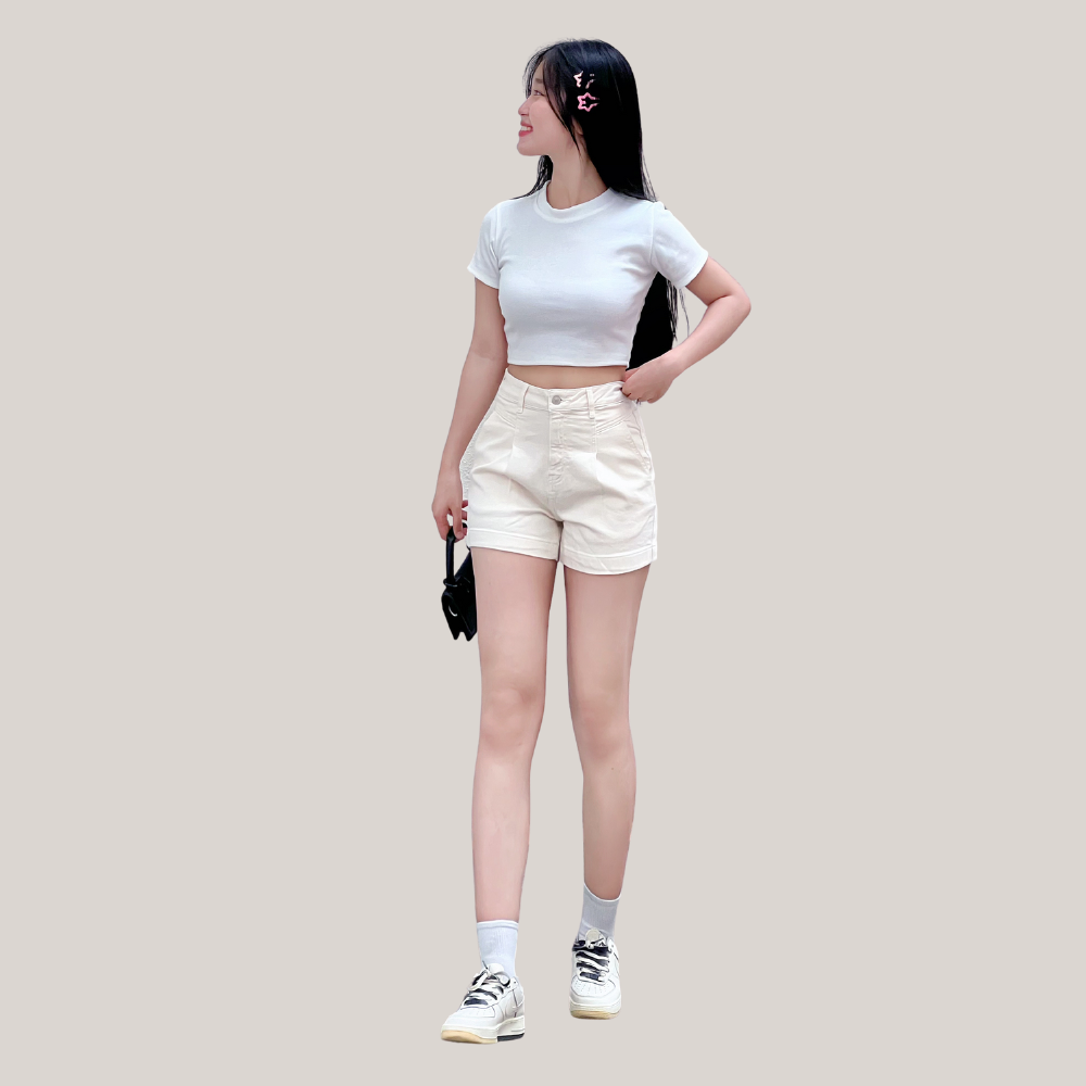 Quần Short Jeans Nữ TTTHAO - Bảng màu Trắng