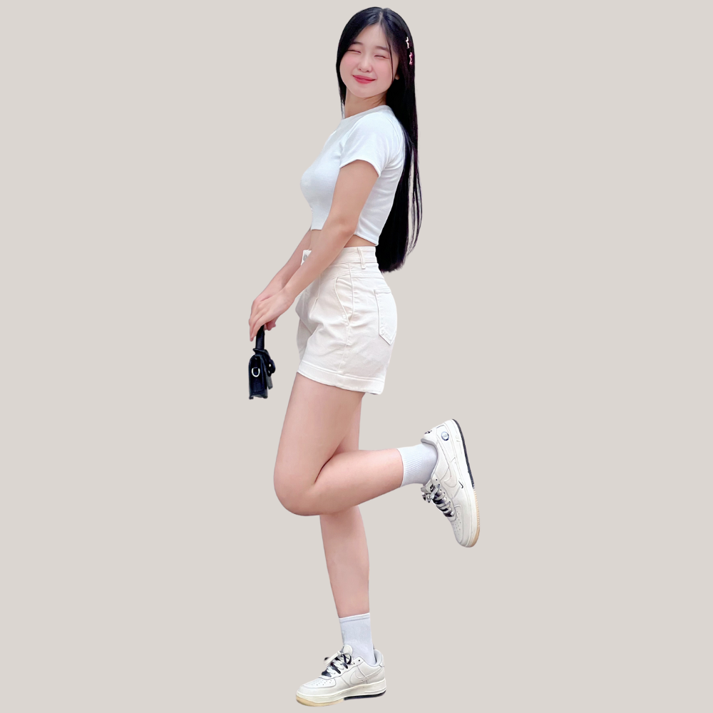 Quần Short Jeans Nữ TTTHAO - Bảng màu Kem