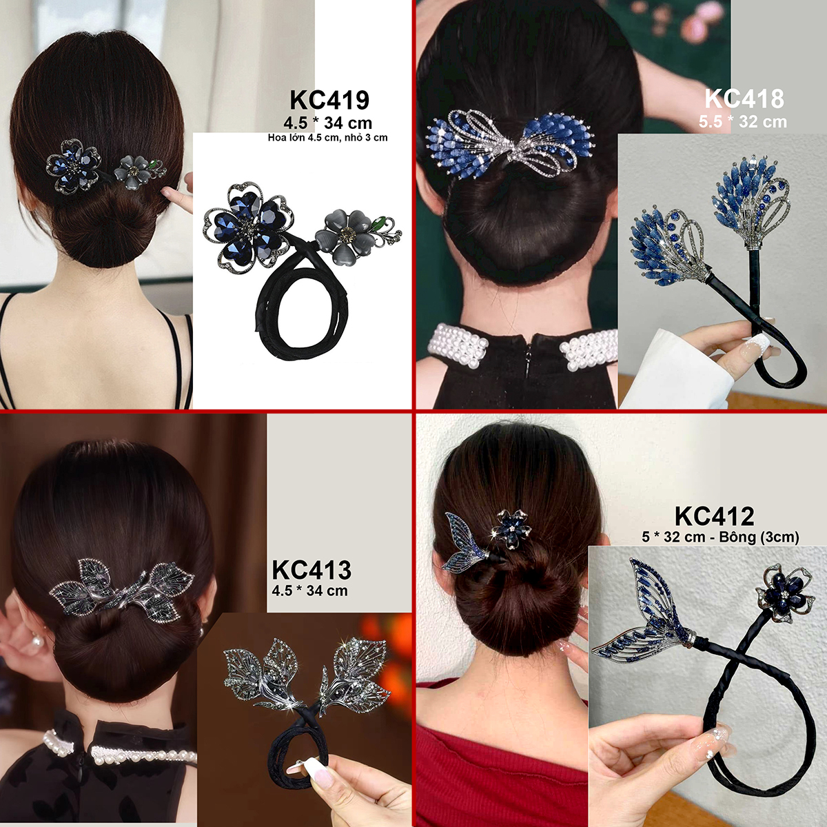 Mô tả GOTI Kẹp Quấn Tóc Búi Dự Tiệc Sang Trọng Quà Cho Nữ 20/10 8/3 Dụng Cụ Tạo Kiểu Búi Tóc Đẹp KC401 - 12