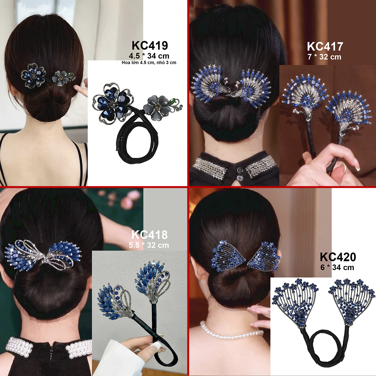 Mô tả GOTI Kẹp Quấn Tóc Búi Dự Tiệc Sang Trọng Quà Cho Nữ 20/10 8/3 Dụng Cụ Tạo Kiểu Búi Tóc Đẹp KC401 - 11