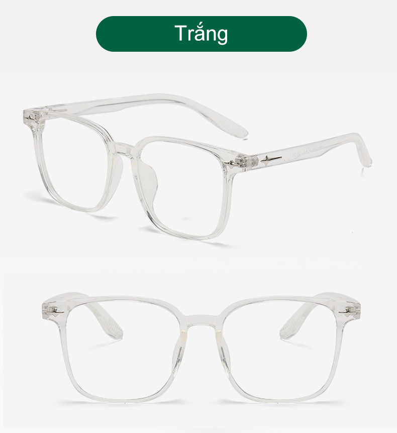 Mô tả Gọng kính cận thời trang nam nữ ANDU dáng vuông chống tia UV chất liệu nhựa cao cấp - 81056 - 8