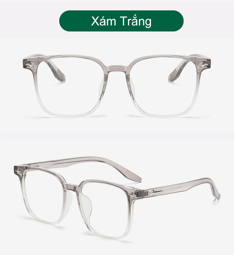 Mô tả Gọng kính cận thời trang nam nữ ANDU dáng vuông chống tia UV chất liệu nhựa cao cấp - 81056 - 10