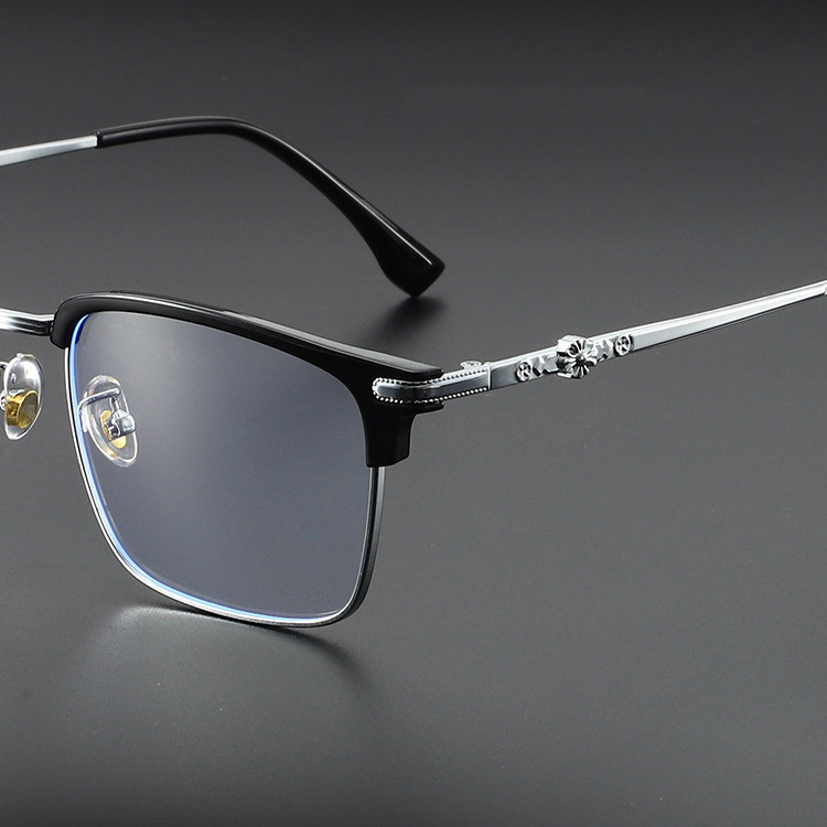 Mô tả Gọng kính cận nửa viền thời trang nam nữ ANDU EYEWEAR dáng vuông chất liệu TITAN - 31262 - 4