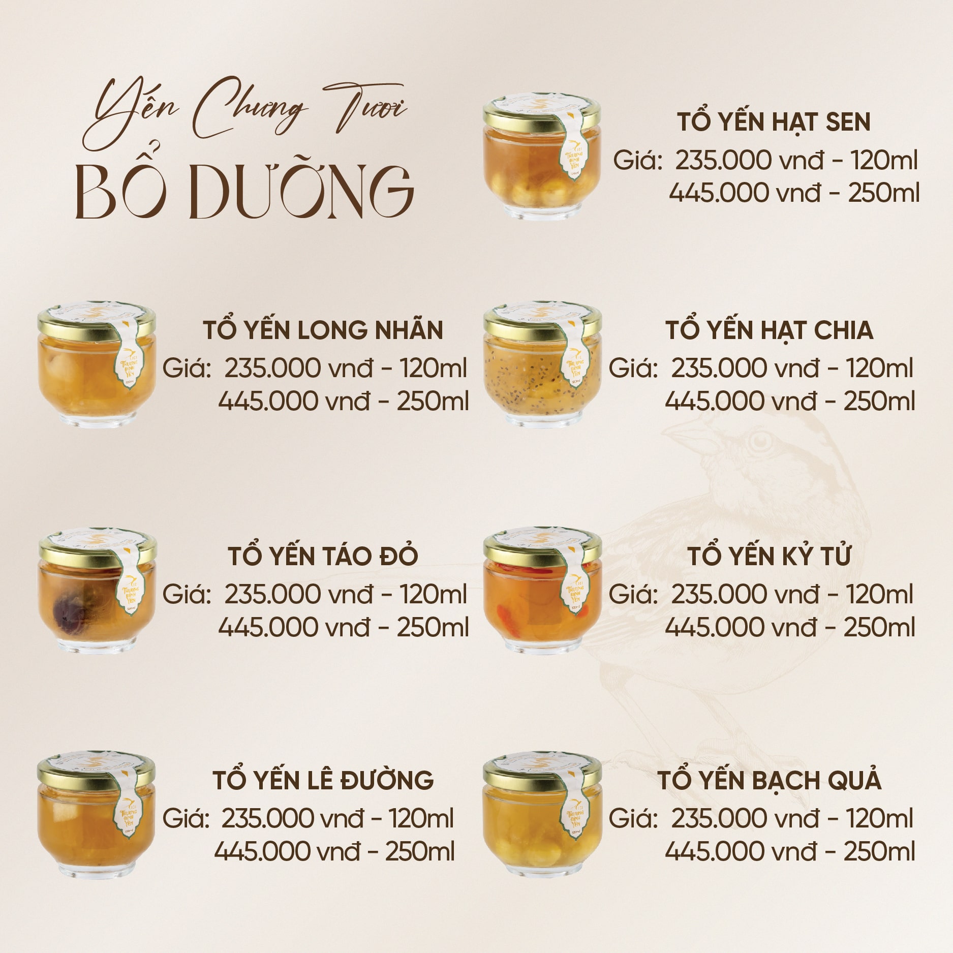 Mô tả Hũ Yến Chưng Tươi 120-250ml CiCi Thượng Đỉnh Yến Nguyên Chất Yến Sào Khánh Hòa Sợi Dai Chưng Nóng Yến Chưng Tươi - 1