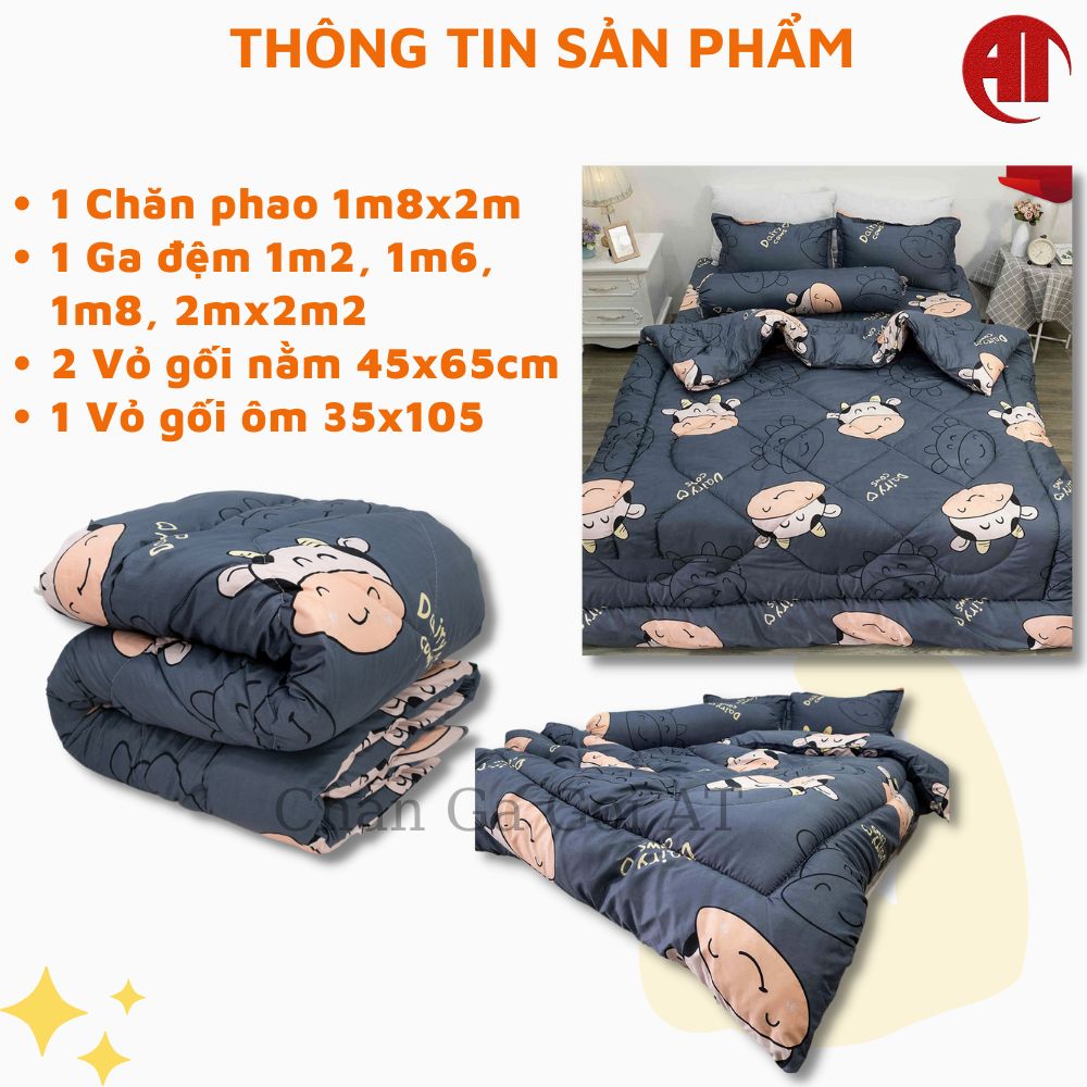 Mô tả Set 5 Món Vỏ Chăn Cao Cấp - Vỏ Chăn + Ga + Vỏ gối nằm + Vỏ gối ôm - Đủ mọi kích thước - 2