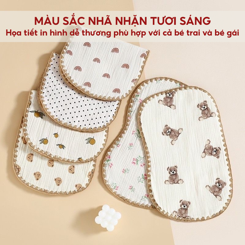 Mô tả Gối Cho Bé Sơ Sinh 0–3 Tháng Tuổi IQKAO Vải Muslin Mềm Mịn An Toàn Cho Bé Trai Bé Gái Họa Tiết Dễ Thương, Không Kích Ứng - 3