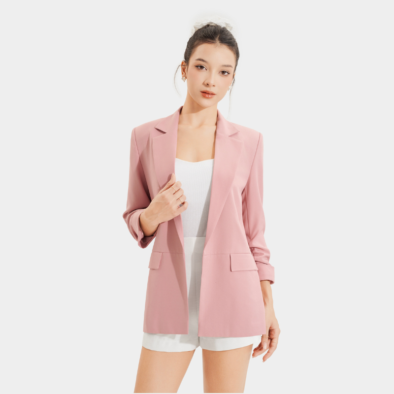 Mô tả Áo blazer nữ Áo vest nữ MARC FASHION nhún xắn tay cách điệu trẻ trung FAVH043521 - 1