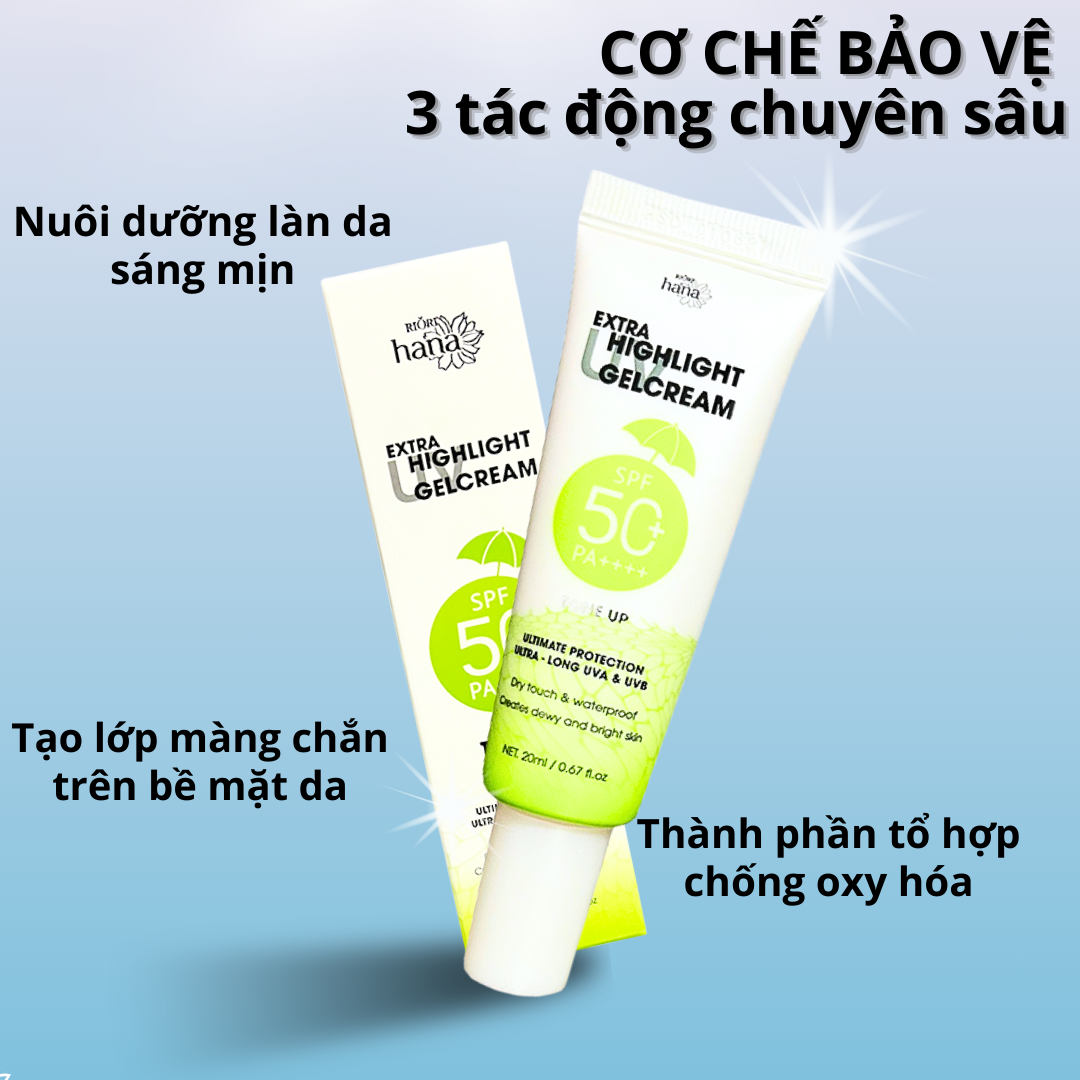 Kem Chống Nắng Riori Hana Suncream trên da