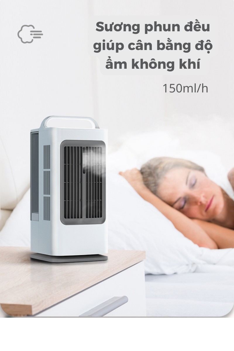 Mô tả Quạt Điều Hòa Hơi Nước HOKU Quạt Phun Sương Để Bàn 3 Chế Độ Gió Mát Lạnh Dung Tích Chứa 1,7L Có Thể Quay 180 Độ - 3